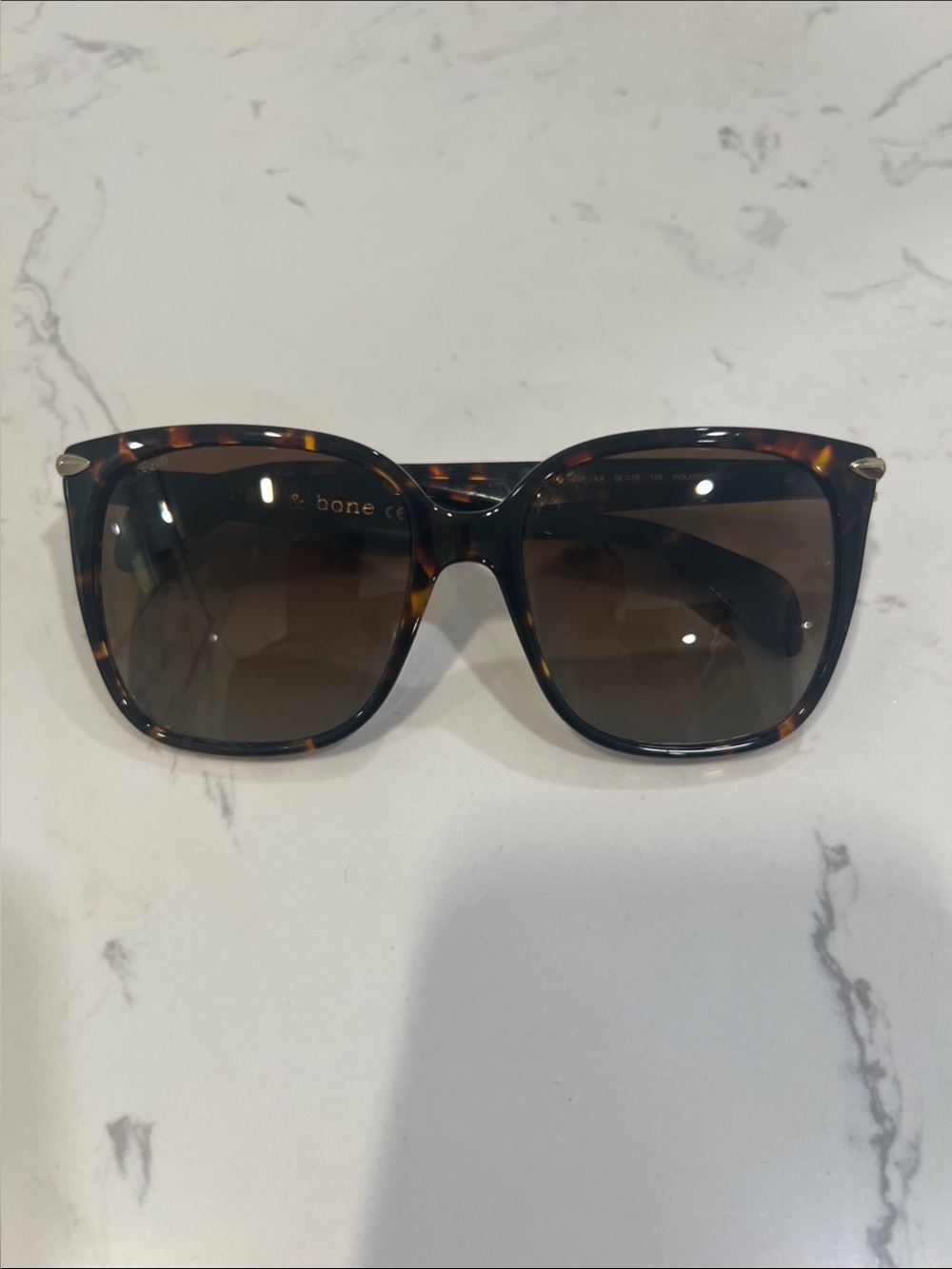 Women's polarized rag and bone Square Sunglasses - Brown Lenses